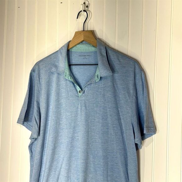 Zachary Prell XL Blue Polo Shirt Modal Cotton Blend Lightweight Golf Travel - Picture 2 of 5